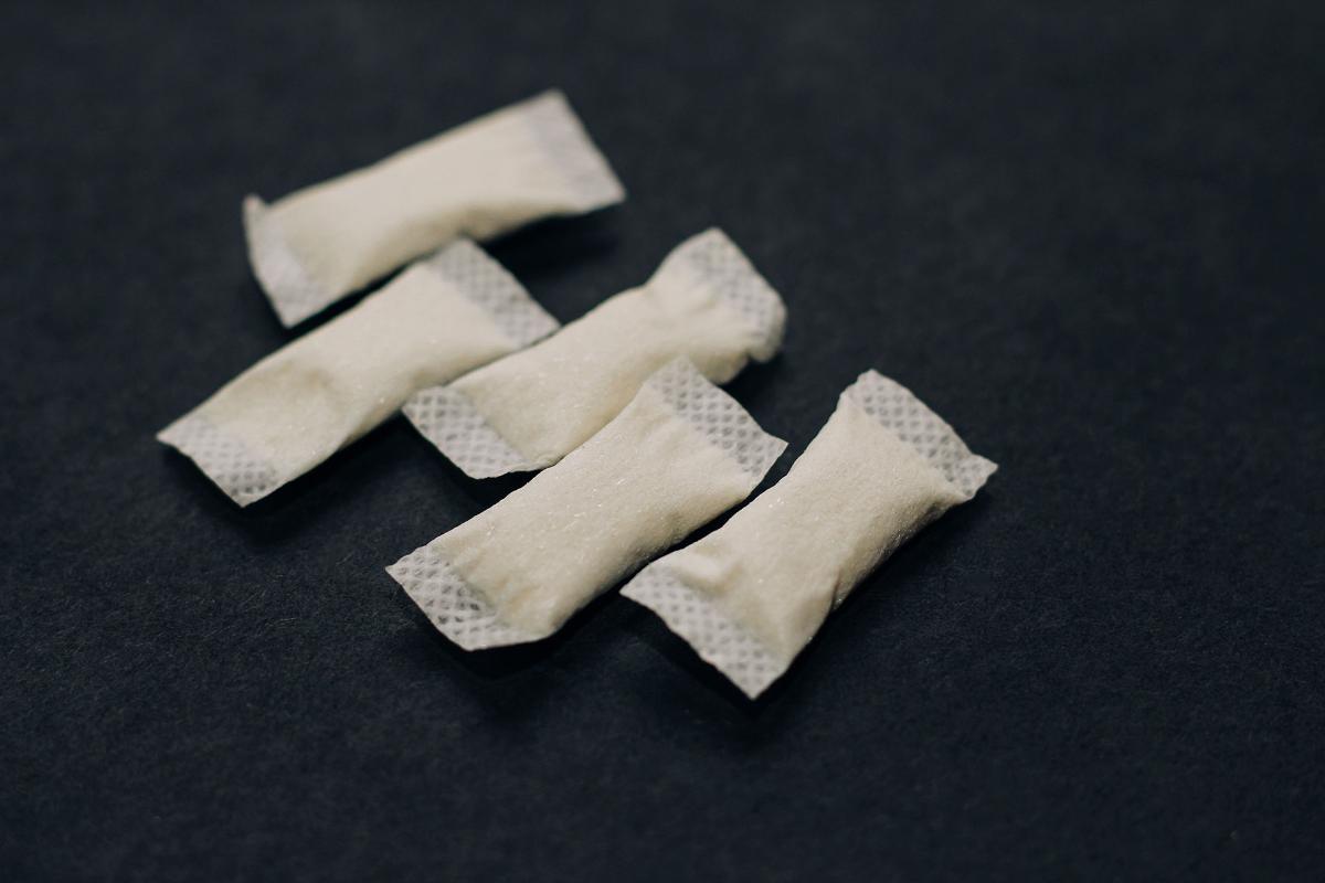 Nicotine sachets on the table.