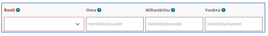 Henkilöstön tietojen Rooli-kohta.